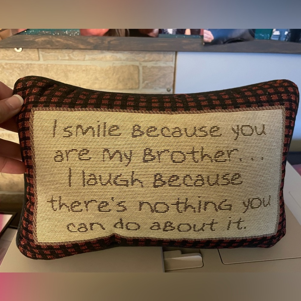 Pillow in great condition. I have 2 sons and this was just used for decoration.